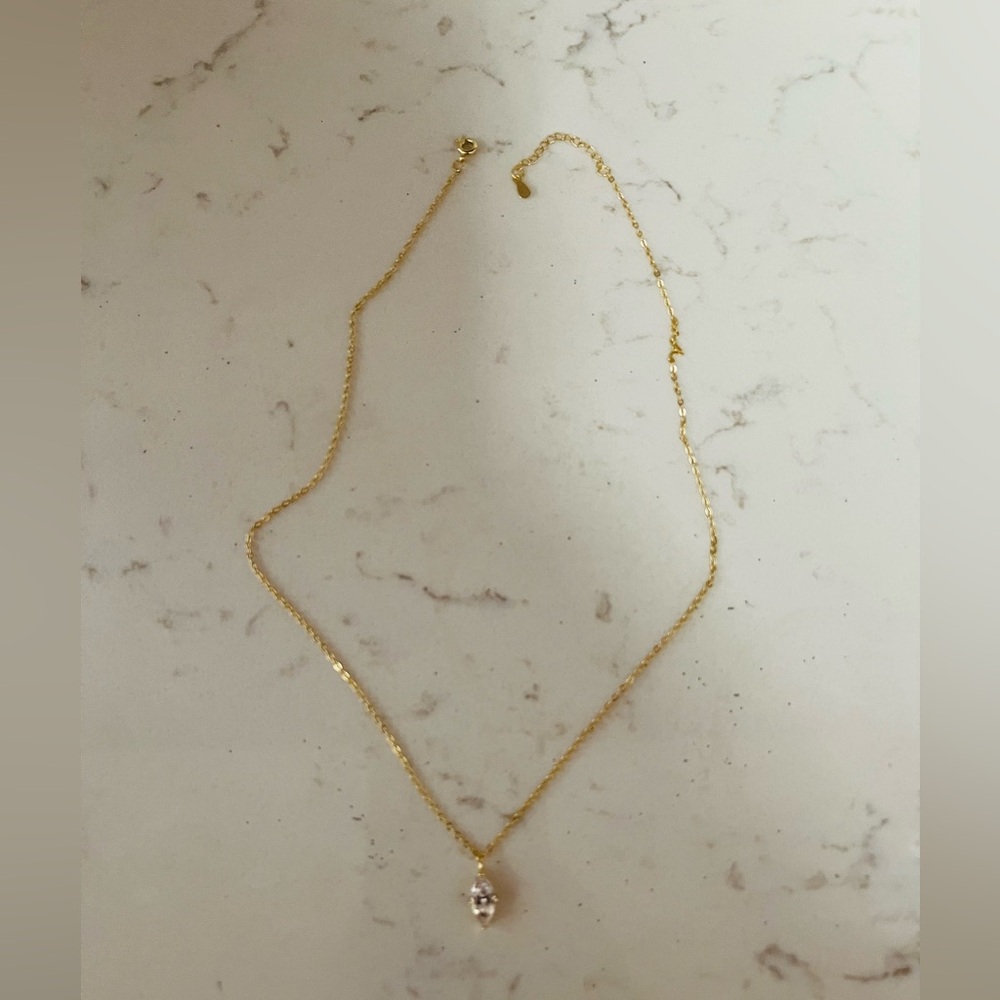 Marquis cut moissenite gold plated necklace